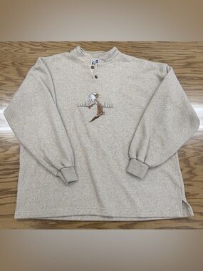 Vintage 90s Art Unlimited Eagle Tree Embroidered Nature Sweatshirt Button USA XL